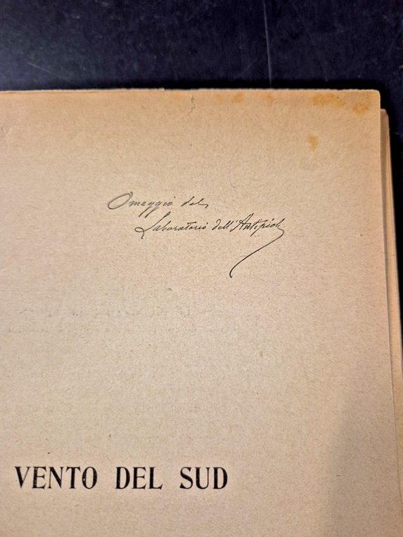 IL VENTO DEL SUD di Adolfo Balliano 1930 Formica libro …