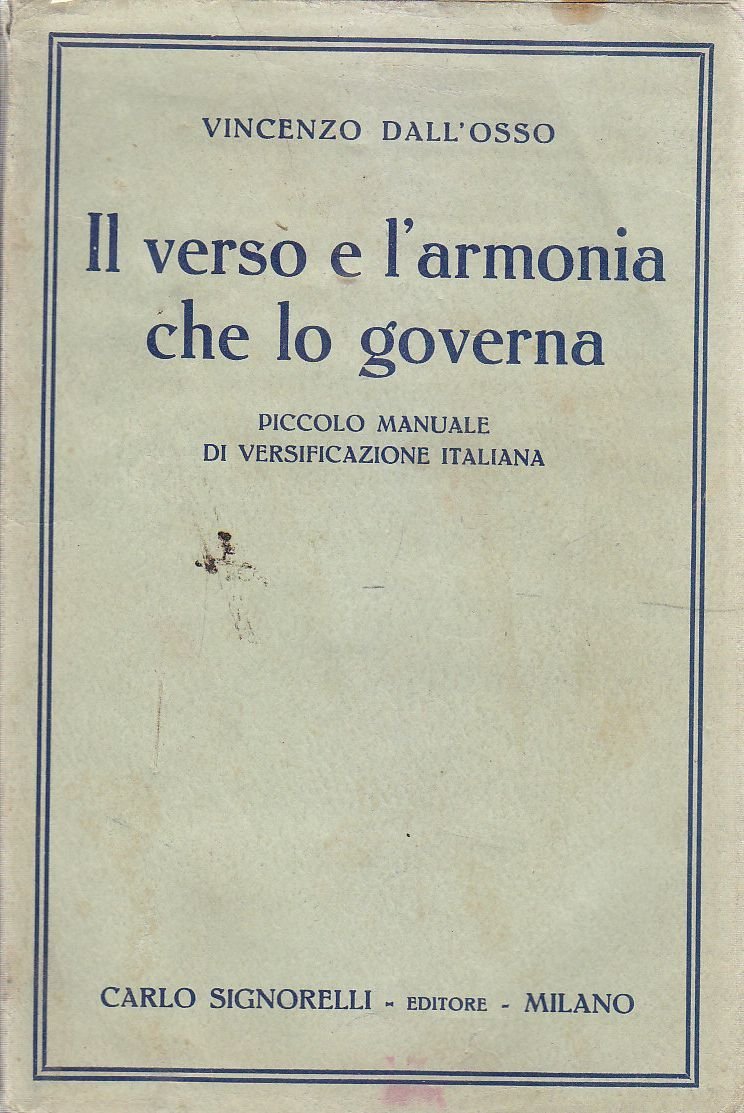 IL VERSO E L'ARMONIA CHE LO GOVERNA di Vincenzo Dall’Osso …