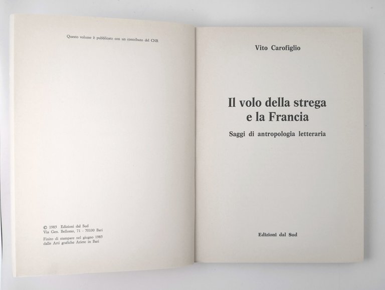 IL VOLO DELLA STREGA E LA FRANCIA di Vito Carofiglio …