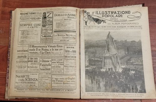 ILLUSTRAZIONE POPOLARE Giornale delle famiglie con album fotografico 1911 Treves
