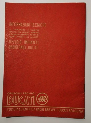 IMPIANTI RADIOFONICI DUCATI opuscoli tecnici numero 8 libro radio 1937 …