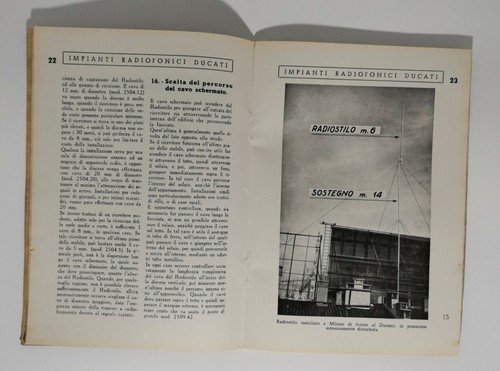 IMPIANTI RADIOFONICI DUCATI opuscoli tecnici numero 8 libro radio 1937 …