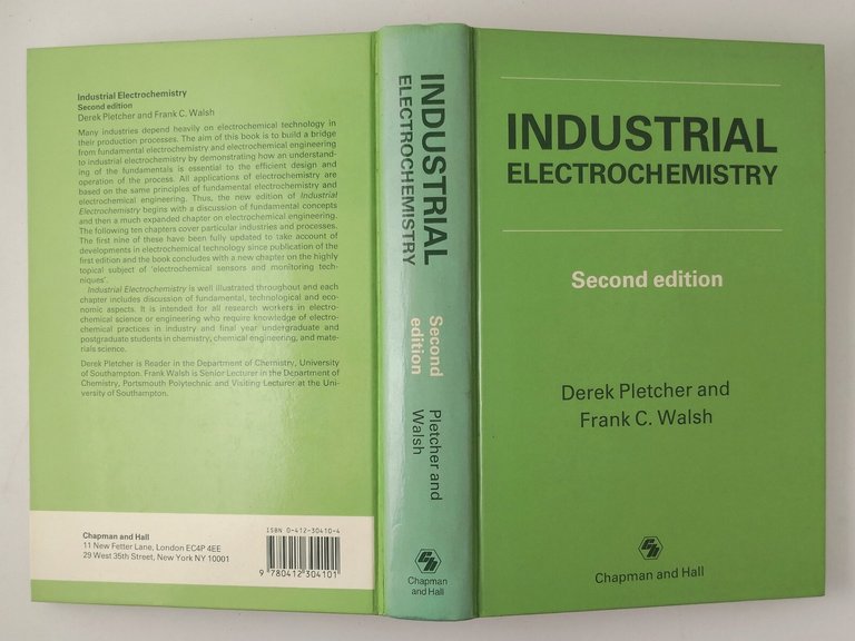 INDUSTRIAL ELECTROCHEMISTRY di Pletcher e Walsh 1990 Chapman Hall Libro …