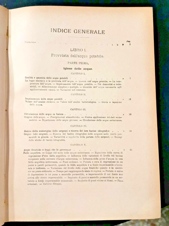 INGEGNERIA SANITARIA provvista dell’acqua di Donato Spataro 1909 Vallardi libro