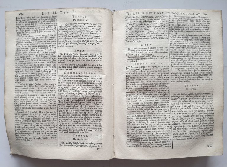 INSTITUTIONUM IMPERIALIUM COMMENTARIUS di Arnoldi Vinnii 1712 Balleonium Libro
