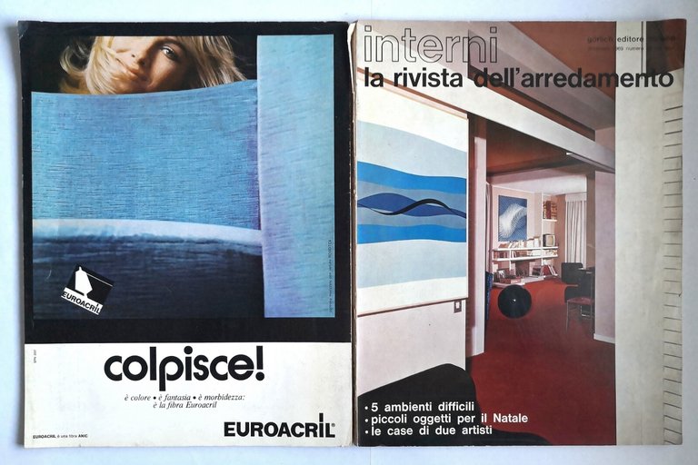 INTERNI la rivista mensile dell'arredamento dicembre 1969 Gorlich numero 36