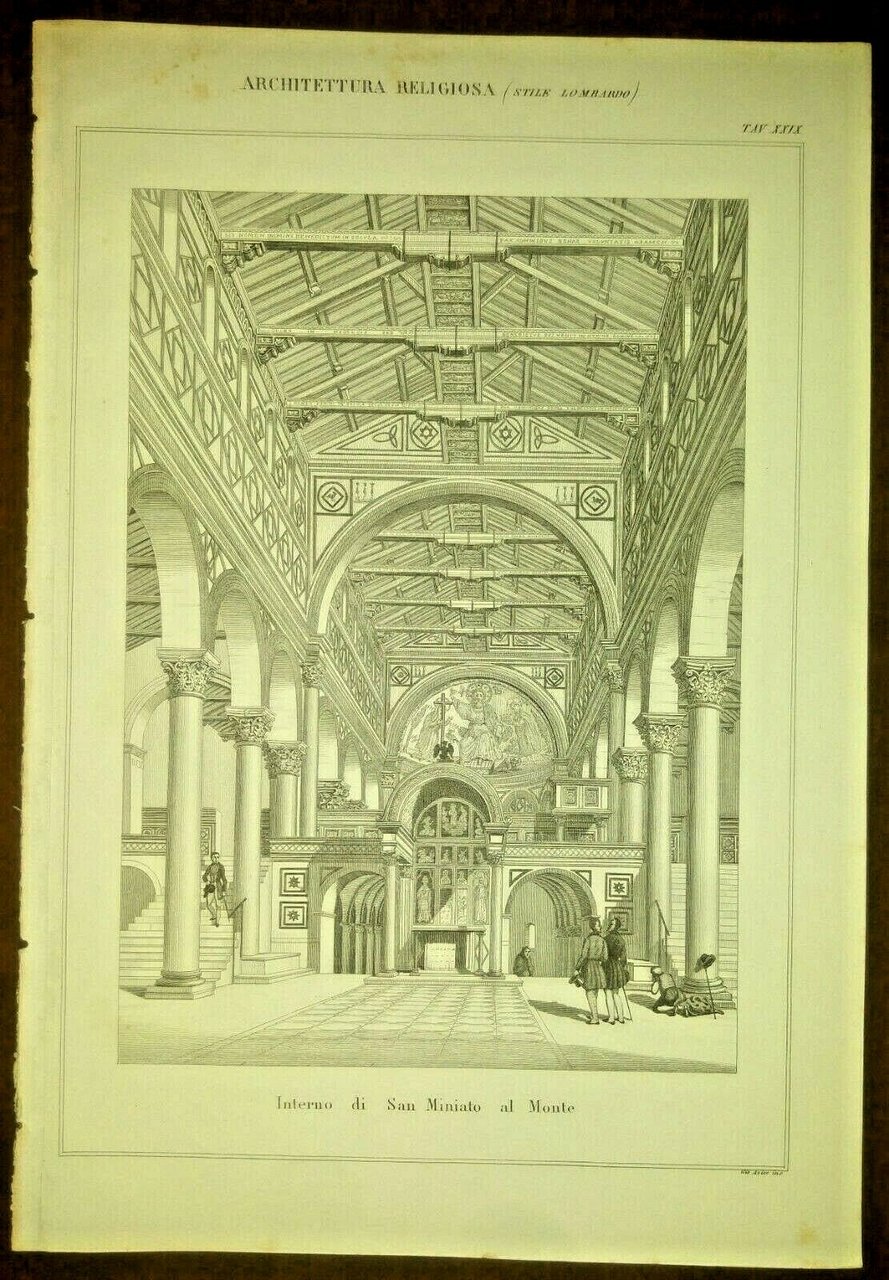 INTERNO SAN MINIATO AL MONTE ARCHITETTURA Tavola Incisione Stampa Antica …
