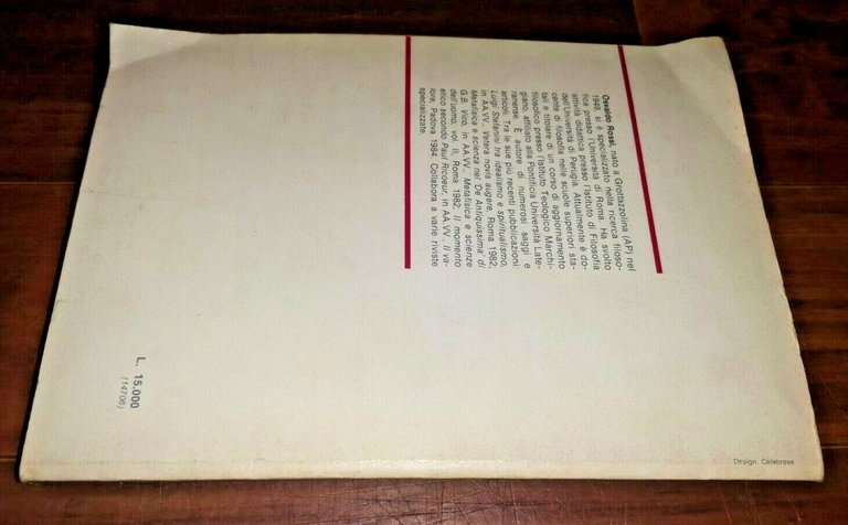 INTRODUZIONE ALLA FILOSOFIA DI PAUL RICOEUR Osvaldo Rossi 1984 Levante …