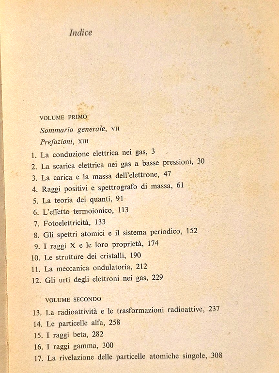 INTRODUZIONE ALLA FISICA ATOMICA volume 1 di Samuel Tolansky 1966 …