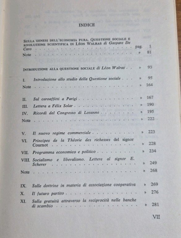 INTRODUZIONE ALLA QUESTIONE SOCIALE di Leon Walras 1980 Istituto Treccani