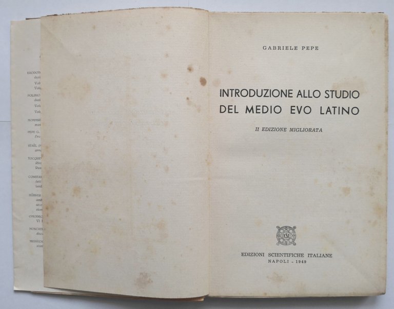 INTRODUZIONE ALLO STUDIO DEL MEDIO EVO LATINO di Gabriele Pepe …