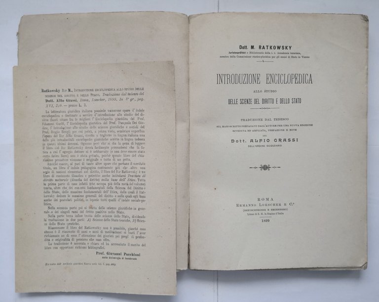 INTRODUZIONE ENCICLOPEDICA ALLO STUDIO SCIENZE DEL DIRITTO E STATO Ratkowsy …