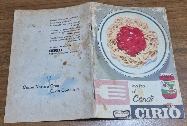 INVITO AL CONDI CIRIO di Ada Boni Libro ricette ricettario …