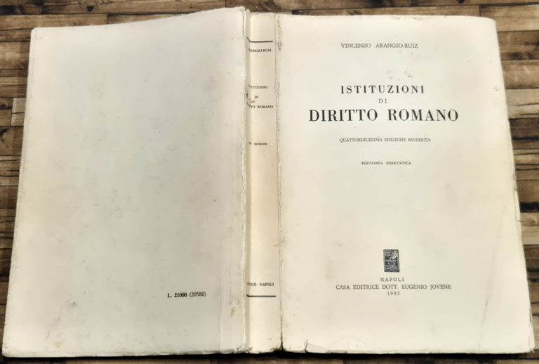 ISTITUZIONI DI DIRITTO ROMANO Vincenzo Arangio Ruiz 1982 Jovene editore … | Immagine Gallery 2
