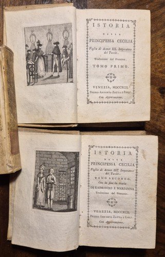 ISTORIA DELLA PRINCIPESSA CECILIA 2 volumi completo 1792 Zatta Libro …