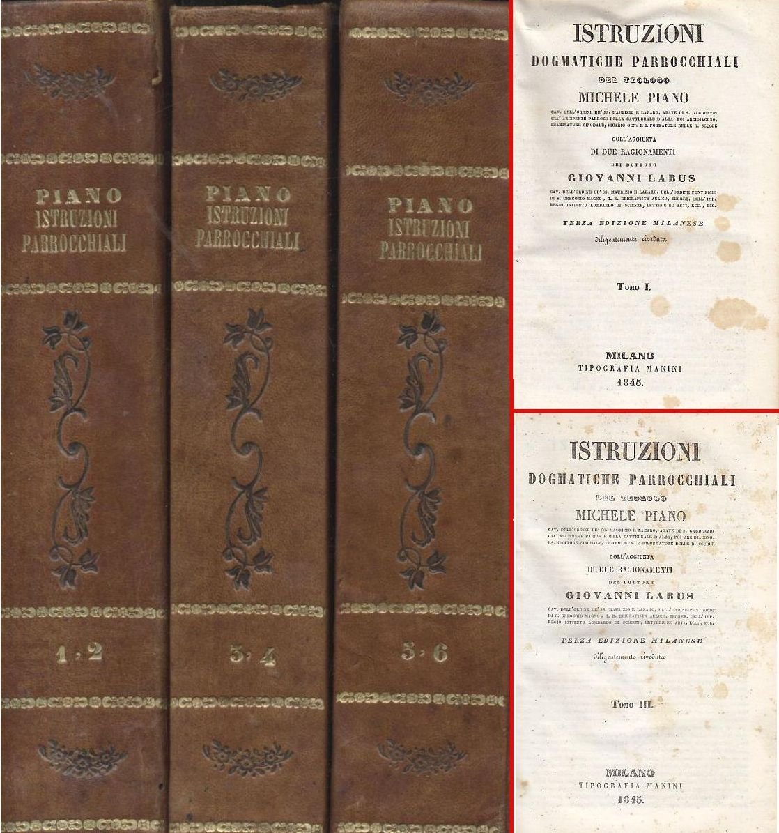 ISTRUZIONI DOGMATICHE PARROCCHIALI di Michele Piano COMPLETA 6 TOMI 1845 …