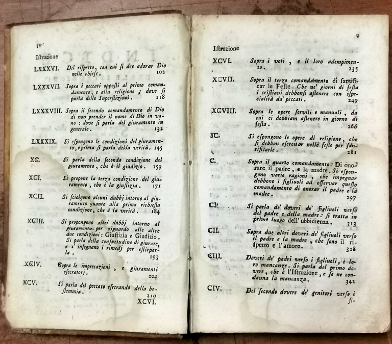 ISTRUZIONI MORALI SOPRA LA DOTTRINA CRISTIANA 1781 di Idelfonso Bressanvido …