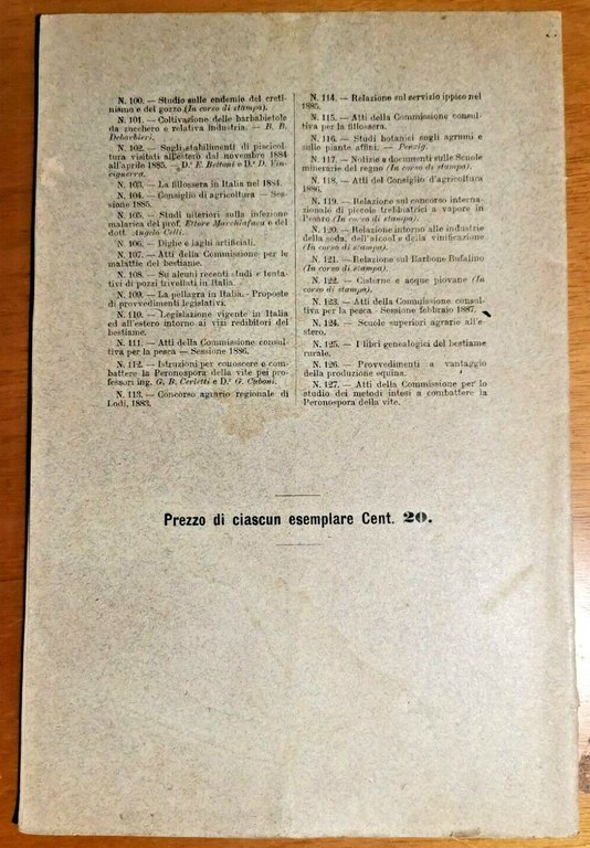 ISTRUZIONI PRATICHE PER COMBATTERE LA PERONOSPORA DELLA VITE 1887 libro …