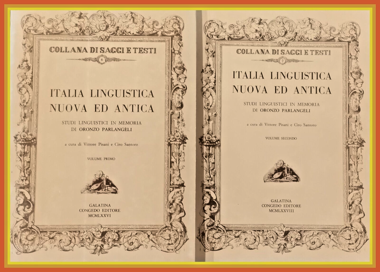 ITALIA LINGUISTICA NUOVA ED ANTICA di Pisani e Santoro 2 …