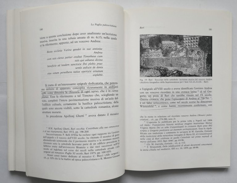 ITALIA MERIDIONALE PUGLIA PALEOCRISTIANE di Giorgio Otranto 1991 Edipuglia Libro