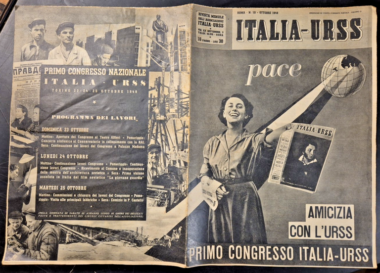 ITALIA URSS rivista mensile ottobre 1949 numero 10 primo congresso …