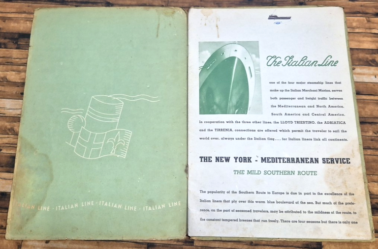 ITALIAN LINE THE SOUTHERN ROUTE TO EUROPE Brochure anni '30 …