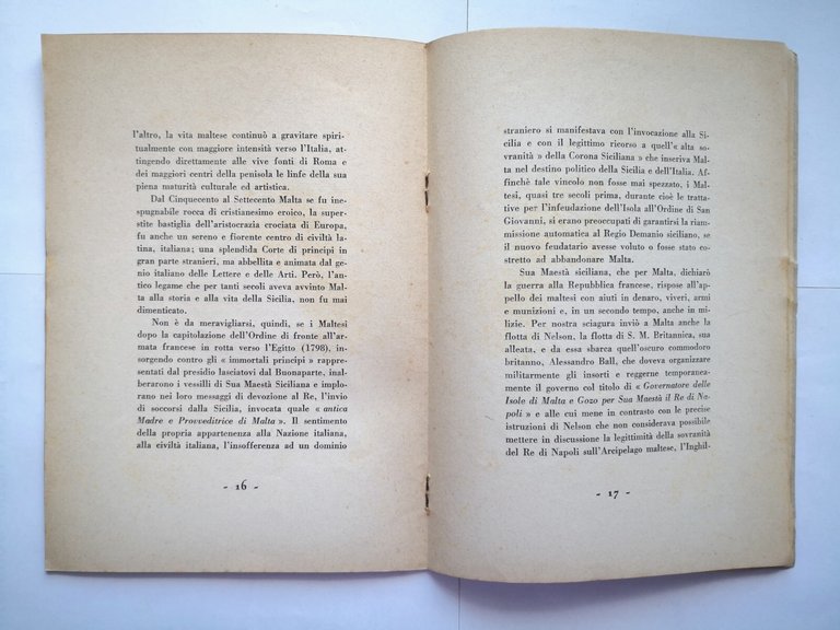 ITALIANITÀ DI MALTA Annibale Scicluna Sorge 1940 Libro orazione dante …