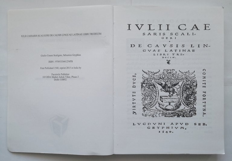 IULII CAESARIS SCALIGERI DE CAUSIS LINGUAE LATINAE 2015 libro reprint …