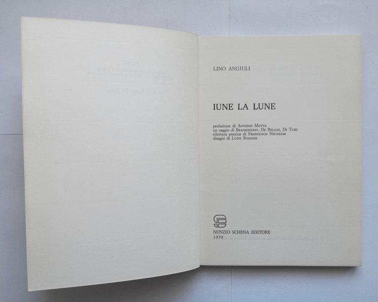 IUNE LA LUNE di Lino Angiuli 1979 Nunzio Schena Libro …
