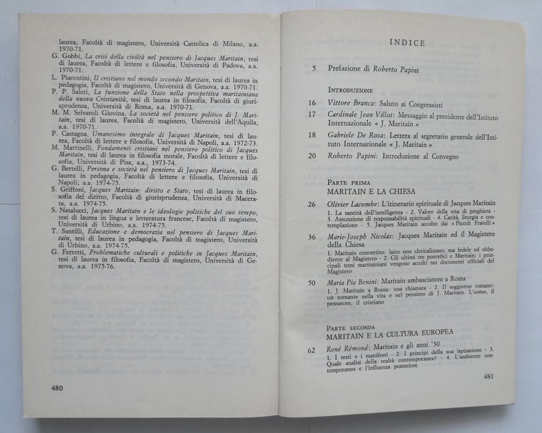 JACQUES MARITAIN E LA SOCIETÀ CONTEMPORANEA di Roberto Papini 1978 …