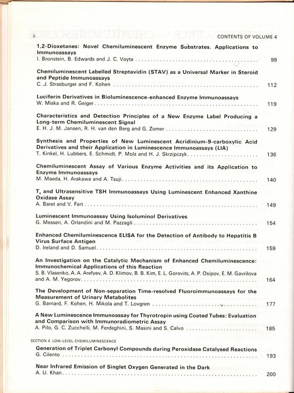 JOURNAL OF BIOLUMINESCENCE AND CHEMILUMINESCENCE Volume 4 numero 1 Luglio …