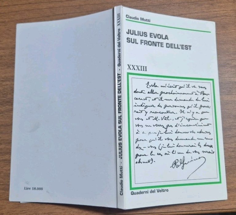 JULIUS EVOLA SUL FRONTE DELL'EST di Claudio Mutti 1998 Quaderni …