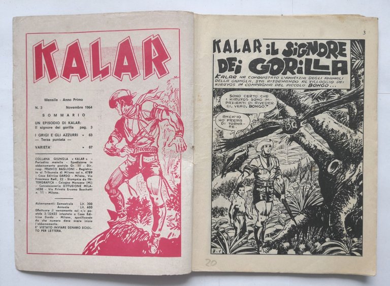 KALAR anno I numero 3 novembre 1964 Casa Editrice DARDO …