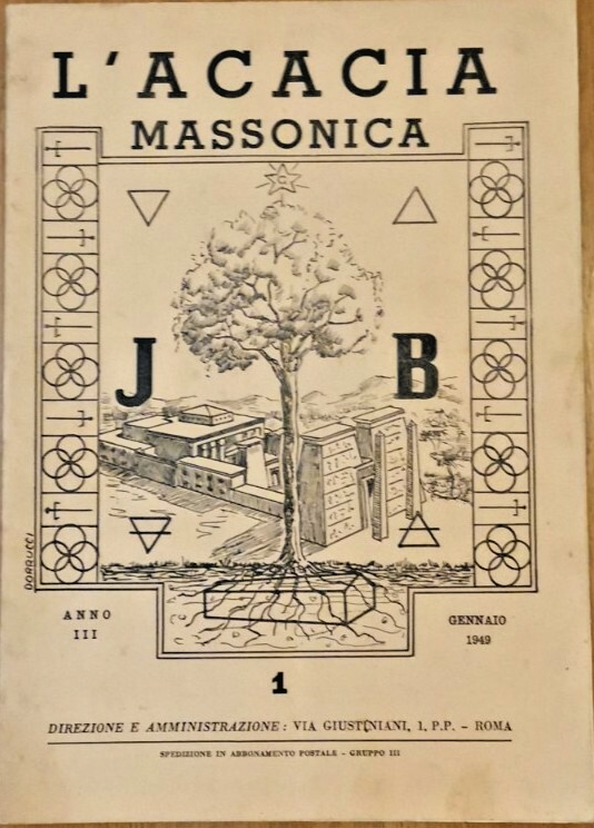 L'ACACIA MASSONICA Anno 3 Numero 4 Aprile 1949 Rivista Massoneria …