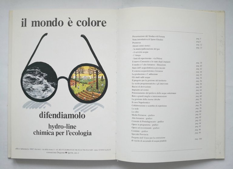 L'ACQUA FERRARA IERI OGGI DOMANI 1990 libro consorzio intercomunale