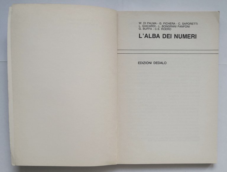 L'ALBA DEI NUMERI di Fichera Saporetti Giacardi Buffa e altri …