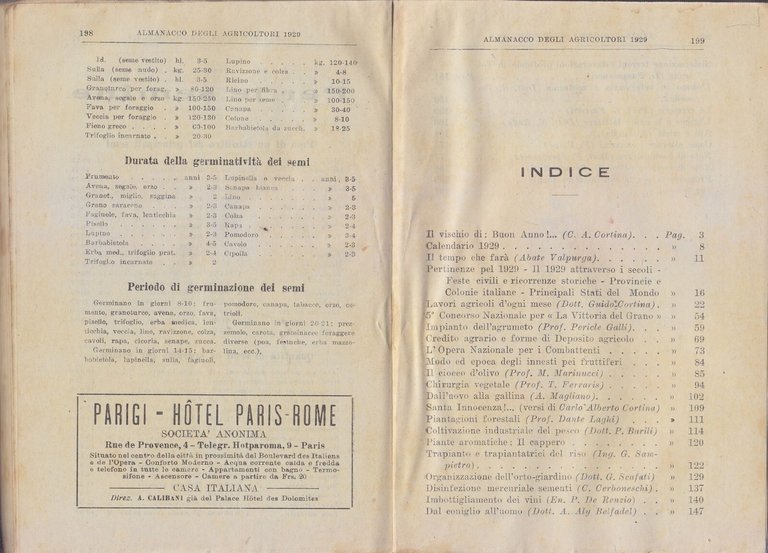 L'ALMANACCO DEGLI AGRICOLTORI 1929 la rivista agricola editrice libro vintage