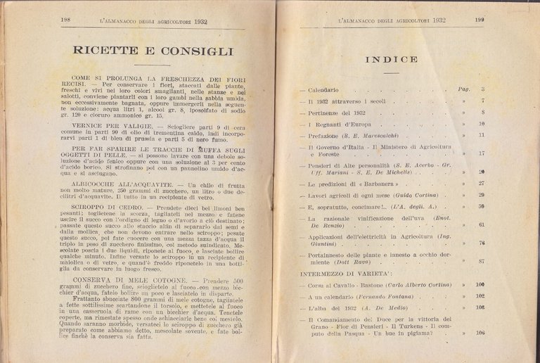 L'ALMANACCO DEGLI AGRICOLTORI 1932 la rivista agricola editrice libro vintage