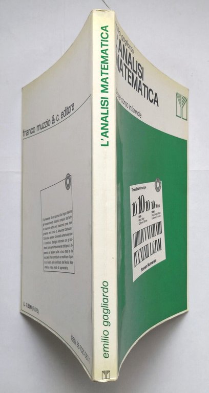 L'ANALISI MATEMATICA di Emilio Gagliardo 1979 Muzzio Libro Breve Corso …
