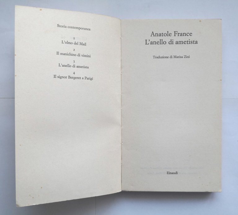 L'ANELLO DI AMETISTA Anatole France 1976 Einaudi gli struzzi libro …