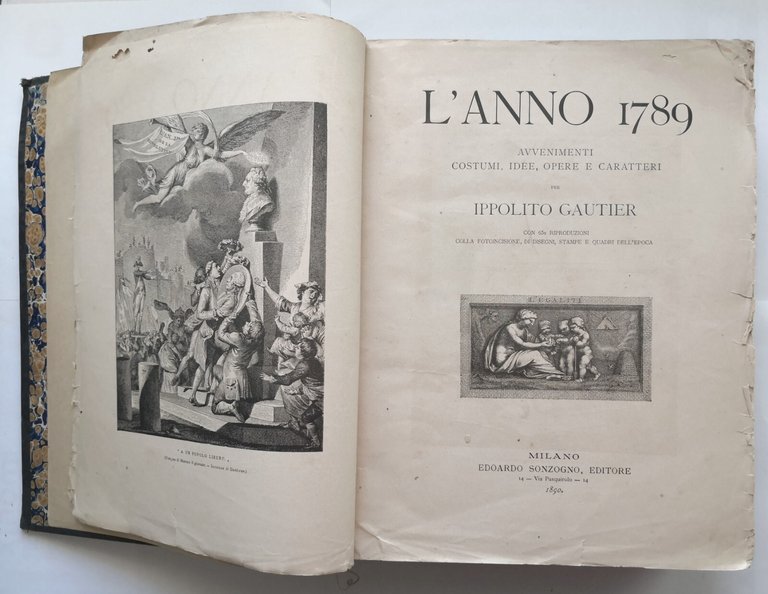 L'ANNO 1789 di Ippolito Gautier 1890 Sonzogno libro antico rivoluzione …