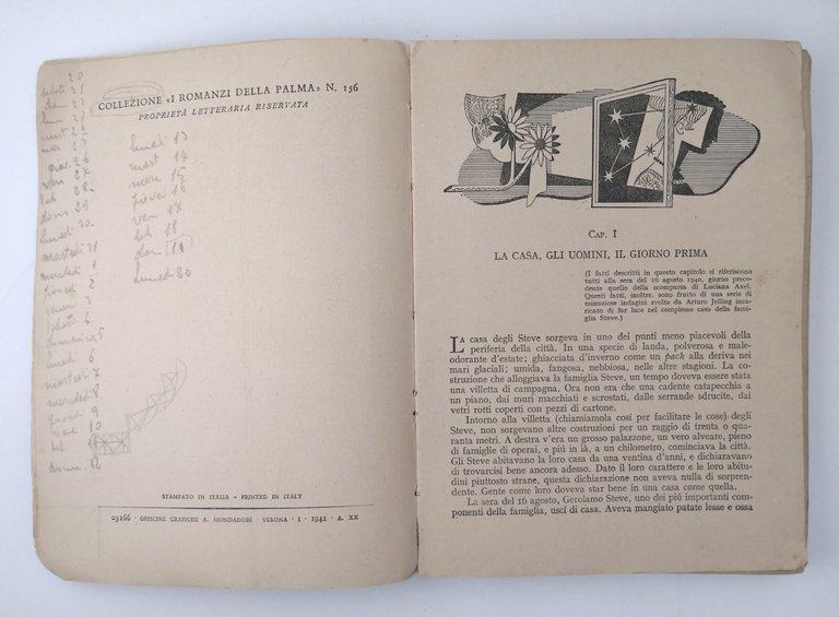 L'ANTRO DEI FILOSOFI di Giorgio Scerbanenco 1942 Mondadori Libro Romanzo …