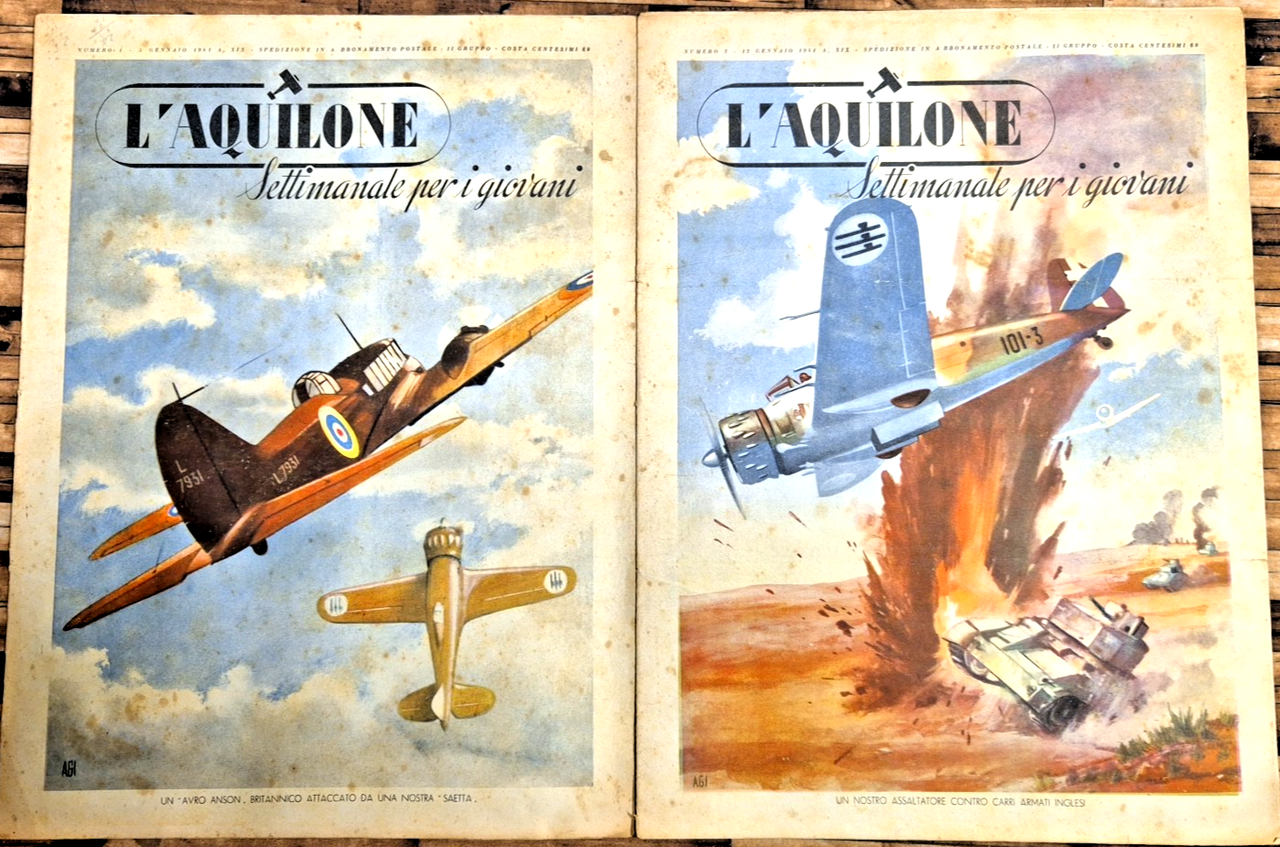 L'AQUILONE settimanale per giovani 1941 ANNATA completa 51 numeri aerei … | Immagine principale