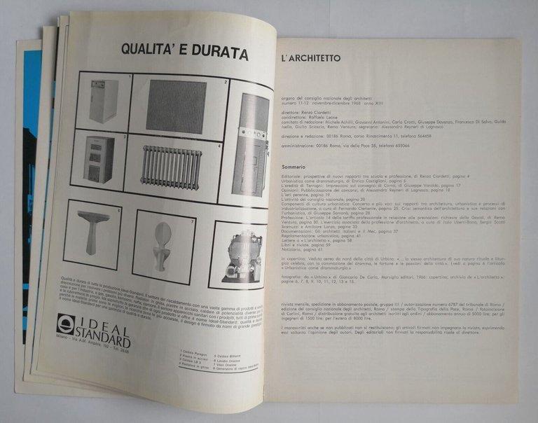 L'ARCHITETTO anno 13 Numero 11 - 12 1968 rivista Consiglio …