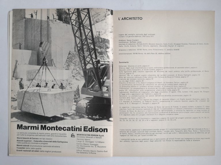L'ARCHITETTO anno 14 Numero 1 2 1969 Edizione del Consiglio …