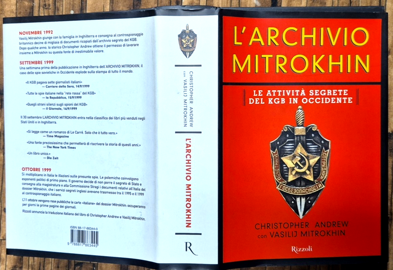 L'ARCHIVIO MITROKHIN di Christopher Andrew 1999 Rizzoli KGB Libro Vasilij | Immagine Gallery 2