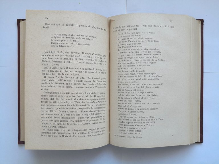 L'ARTE E LA MORALE di Achille Torelli conferenze 1905 autografo …