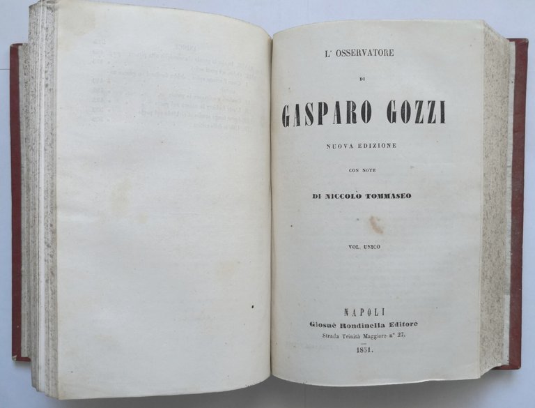 L'ARTE POETICA DI ORAZIO De Dato 1860 + L'OSSERVATORE Gasparo …
