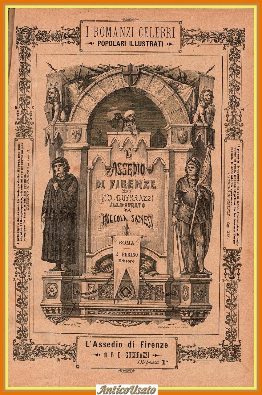 L'ASSEDIO DI FIRENZE F D Guerazzi 1892 Perino Libro antico …