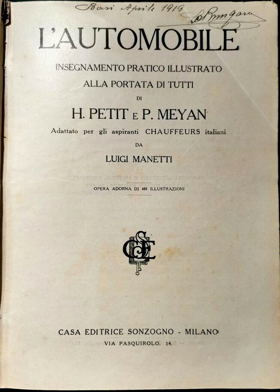 L'AUTOMOBILE insegnamento pratico illustrato di H Petit e P Meyan … | Immagine Gallery 1